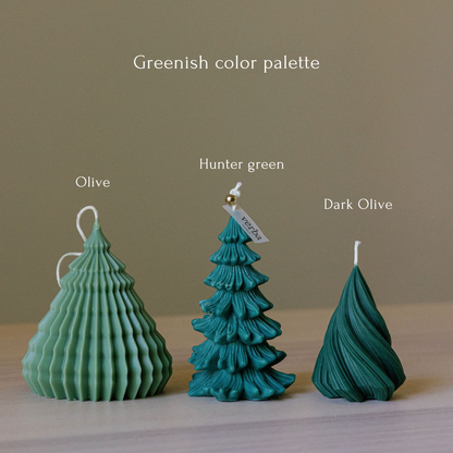 Dark Olive Christmas Tree Candle (Unscented)