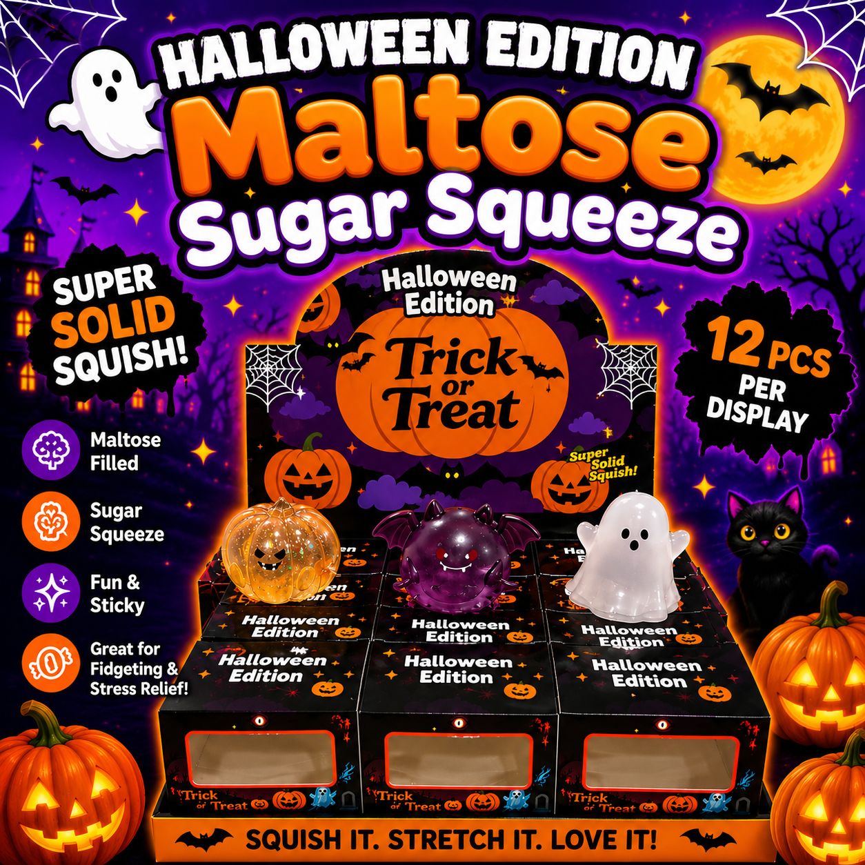 Halloween Edition Maltose Sugar Squeeze, Trick or Treat