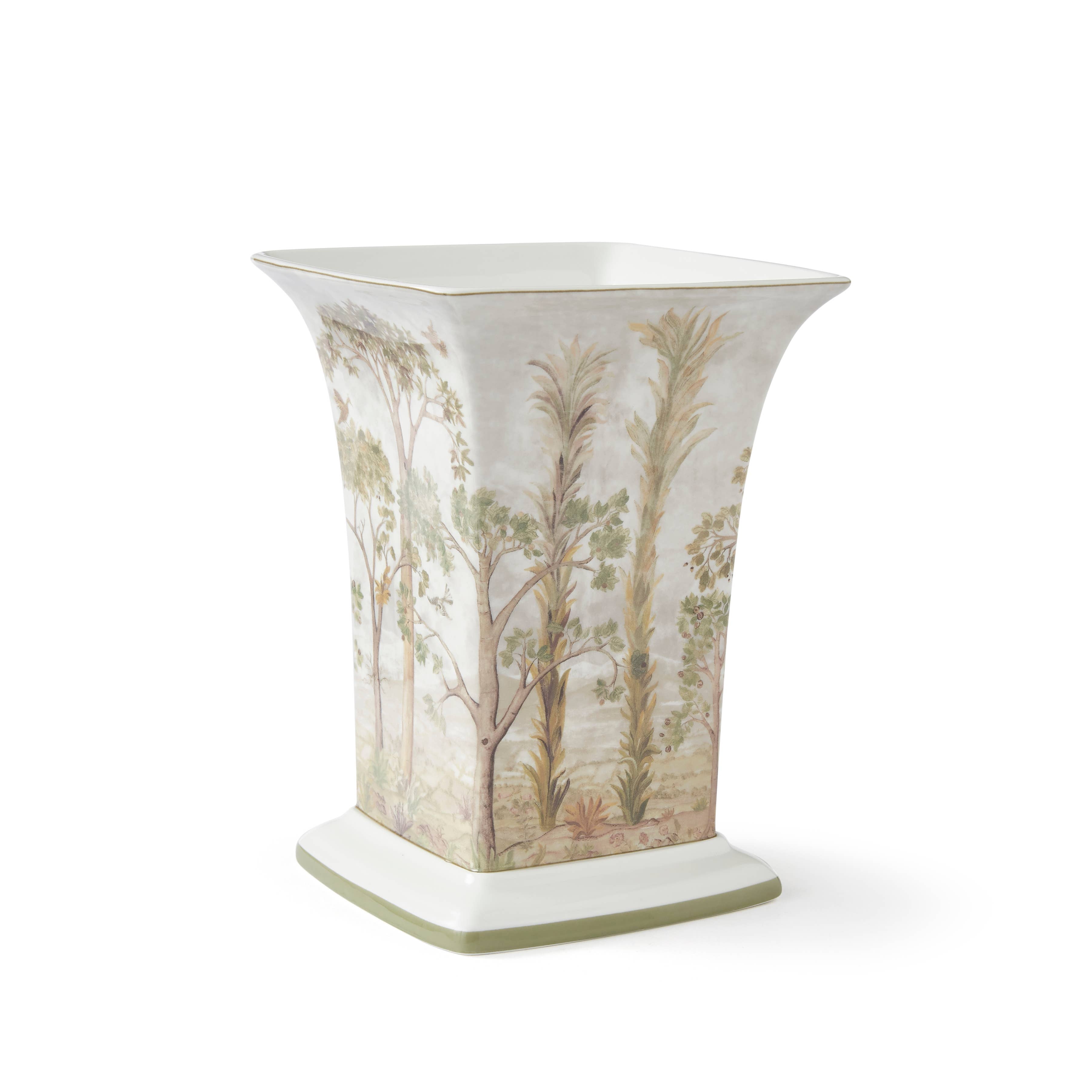 Kit Kemp Tall Trees Square Vase - Spode (8in)