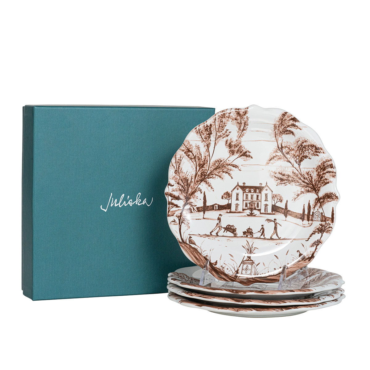 Country Estate Harvest Party Plates, Sepia (Set of 4) - Juliska (8.5in)