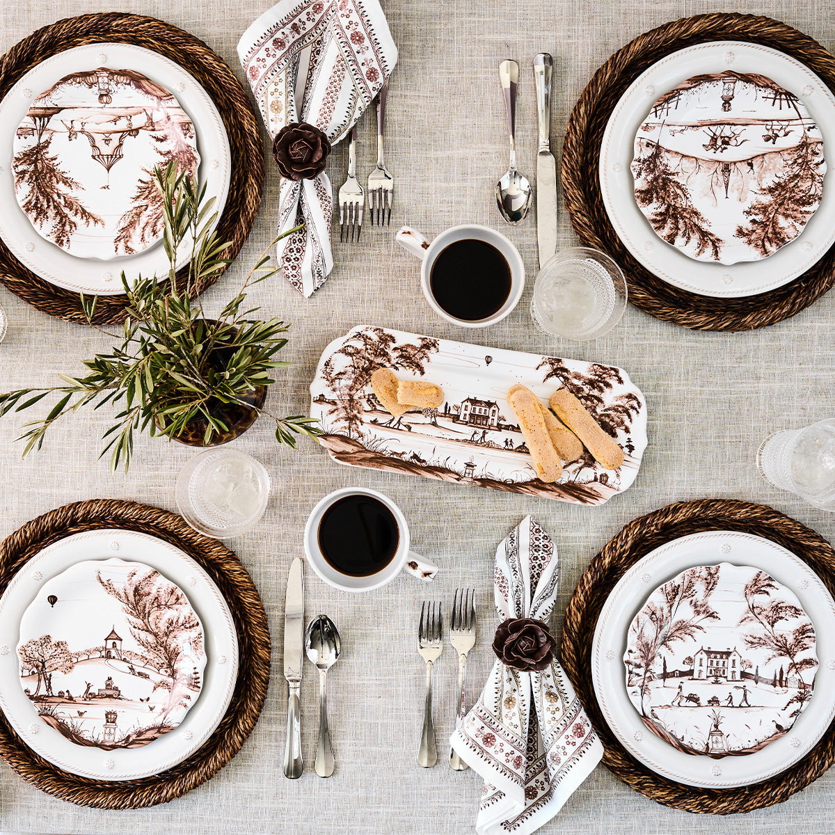 Country Estate Harvest Party Plates, Sepia (Set of 4) - Juliska (8.5in)