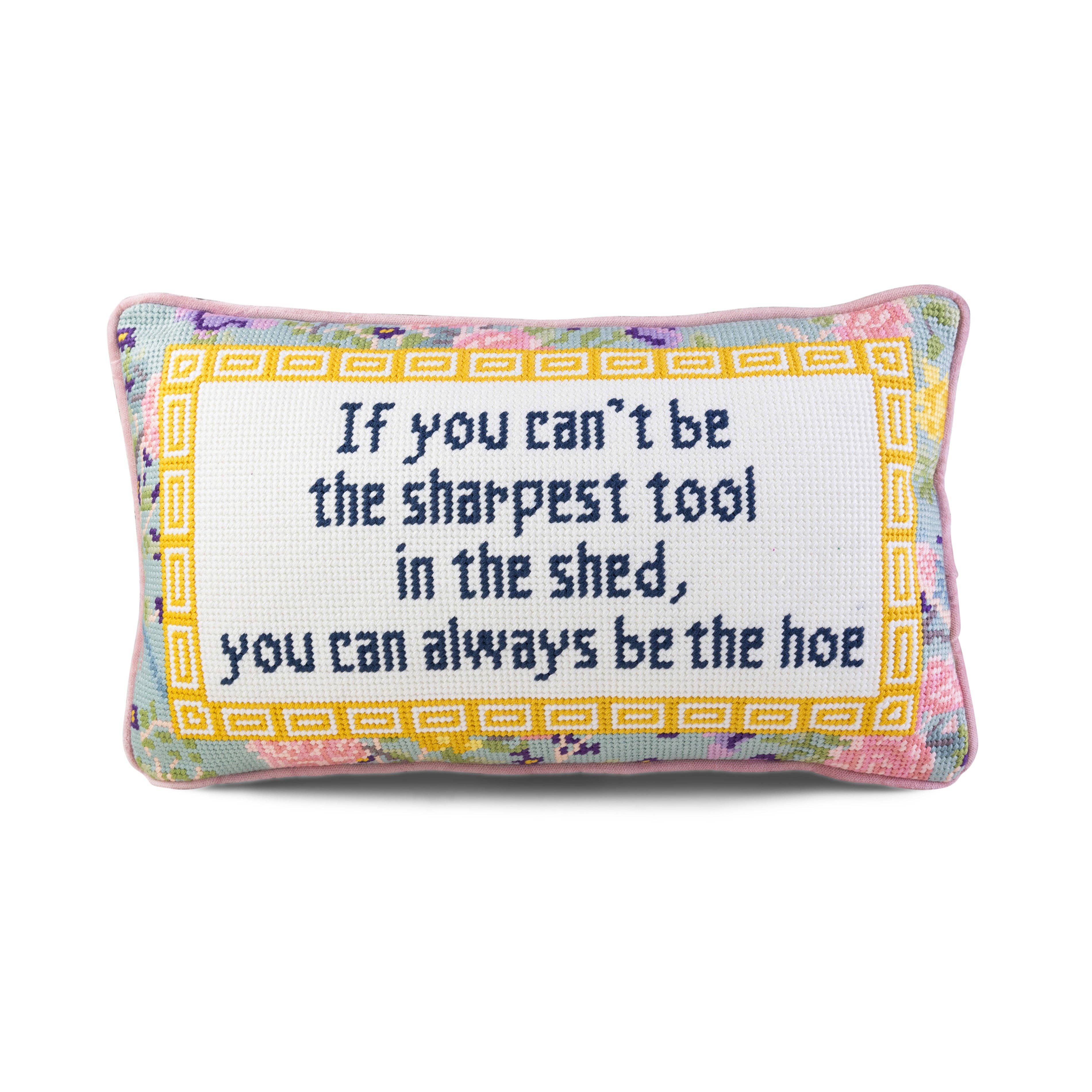 Pillow, 'Sharpest Tool' Needlepoint - Furbish Studio (9in x 15in)