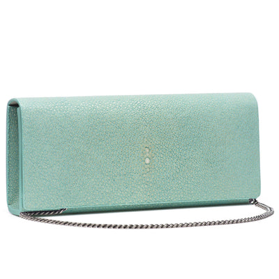 Cleo Shagreen Clutch, Coffee