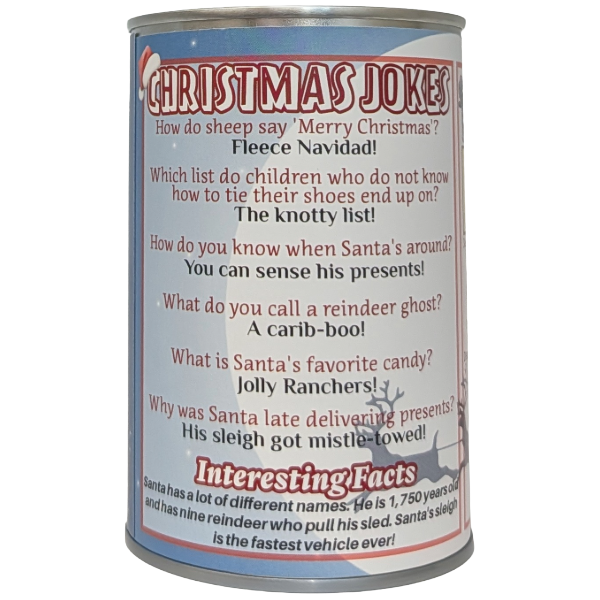 Canned Plush Jolly St. Nick, Foil Lid