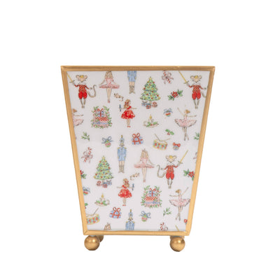 Cachepot, Watercolor Nutcracker Enameled Square Planter - Jaye's Studio (6in)