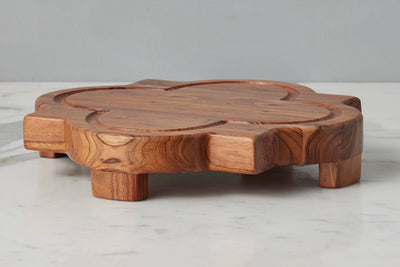 Quatrefoil Serving Board Riser & Glass Dome