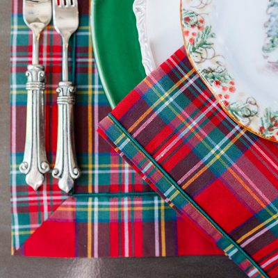 Tartan Red Italian Cotton Placemat - Arte Italica