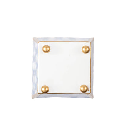 Scales Enameled Square Cachepot Planter, Blue (6-in)