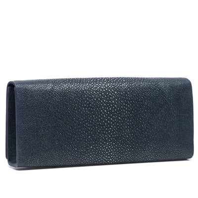 Cleo Shagreen Clutch, Coffee