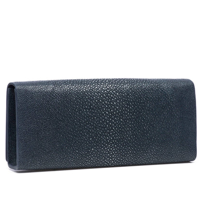 Cleo Shagreen Clutch, Coffee