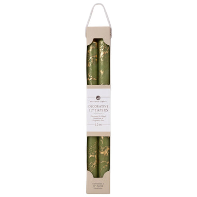 Taper Candles, Cream with Gold - 12in (2 tapers)