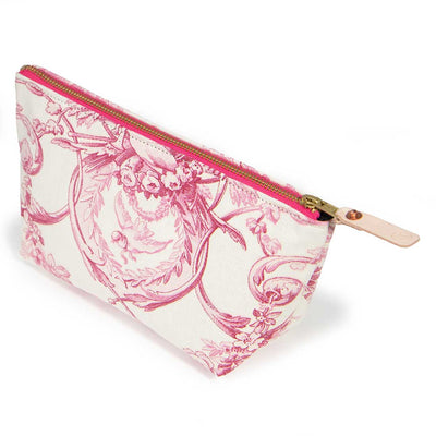French Rose Toile Zipper Travel Clutch - General Knot & Co.