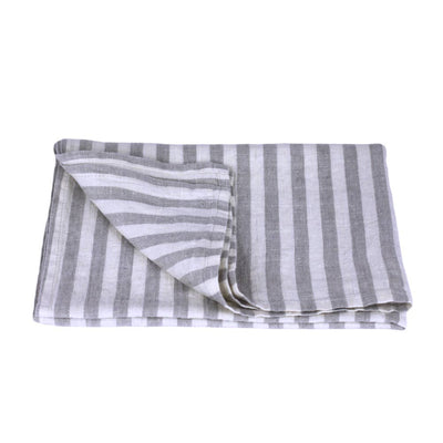 Natural Striped Linen Hand Towel, Stonewashed