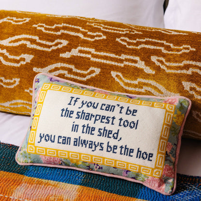 Pillow, 'Sharpest Tool' Needlepoint - Furbish Studio (9in x 15in)
