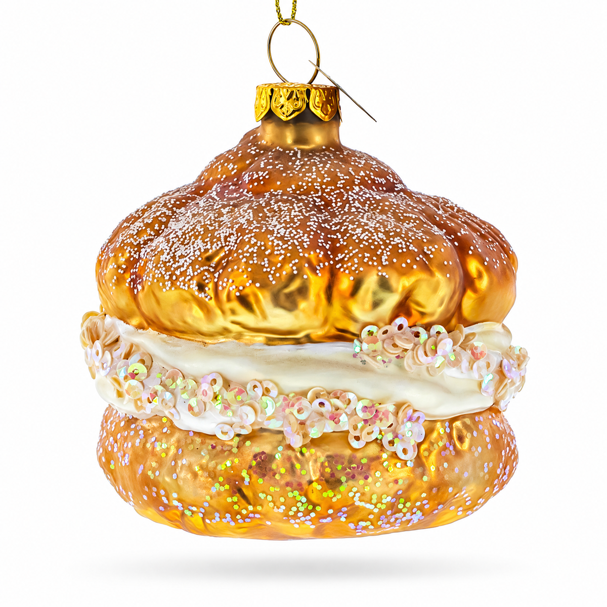 Whipping Cream Pastry Glass Ornament (3.3in)