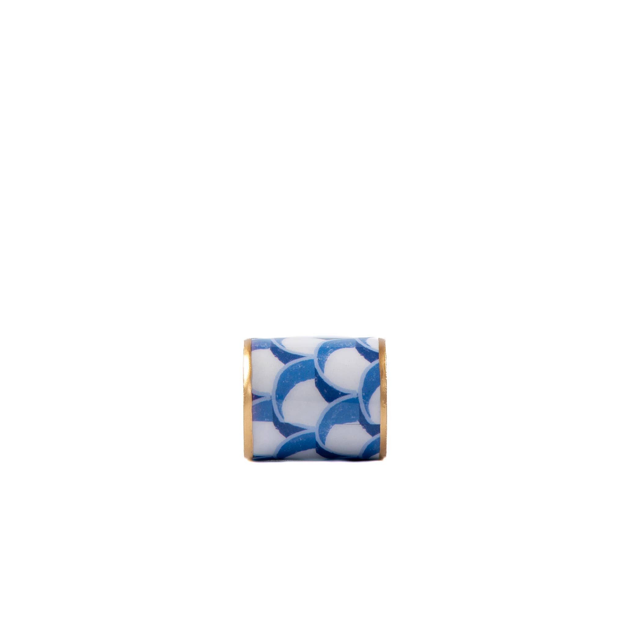 Scales Enameled Napkin Ring, Blue (Set of 4)