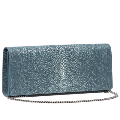 Cleo Shagreen Clutch, Coffee