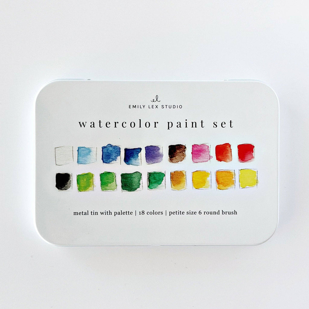 Watercolor Paint Set, 18 Colors with Brush