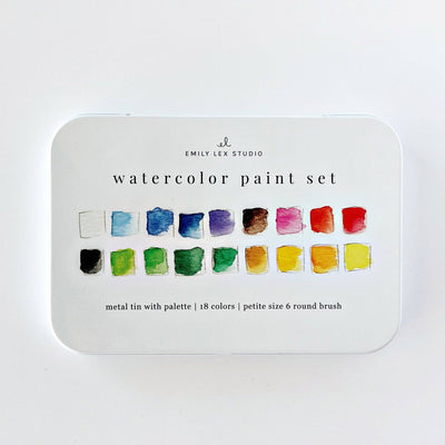 Watercolor Paint Set, 18 Colors with Brush