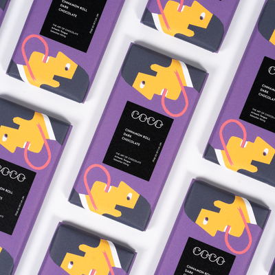 Cinnamon Roll Dark Chocolate Bar - Coco Chocolatier