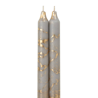 Taper Candles, Cream with Gold - 12in (2 tapers)