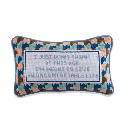 Pillow, '...An Uncomfortable Life' Needlepoint - Furbish Studio (9in x 15in)