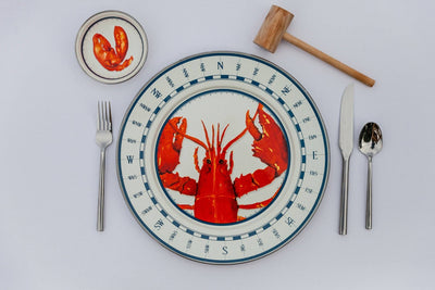 Large Tray, Lobster - Golden Rabbit Enamelware (20in dia)