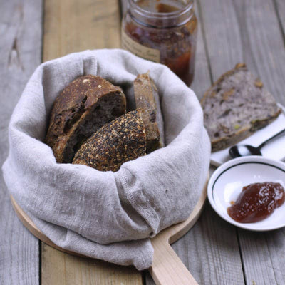 Natural Linen Bread Bag, Stonewashed