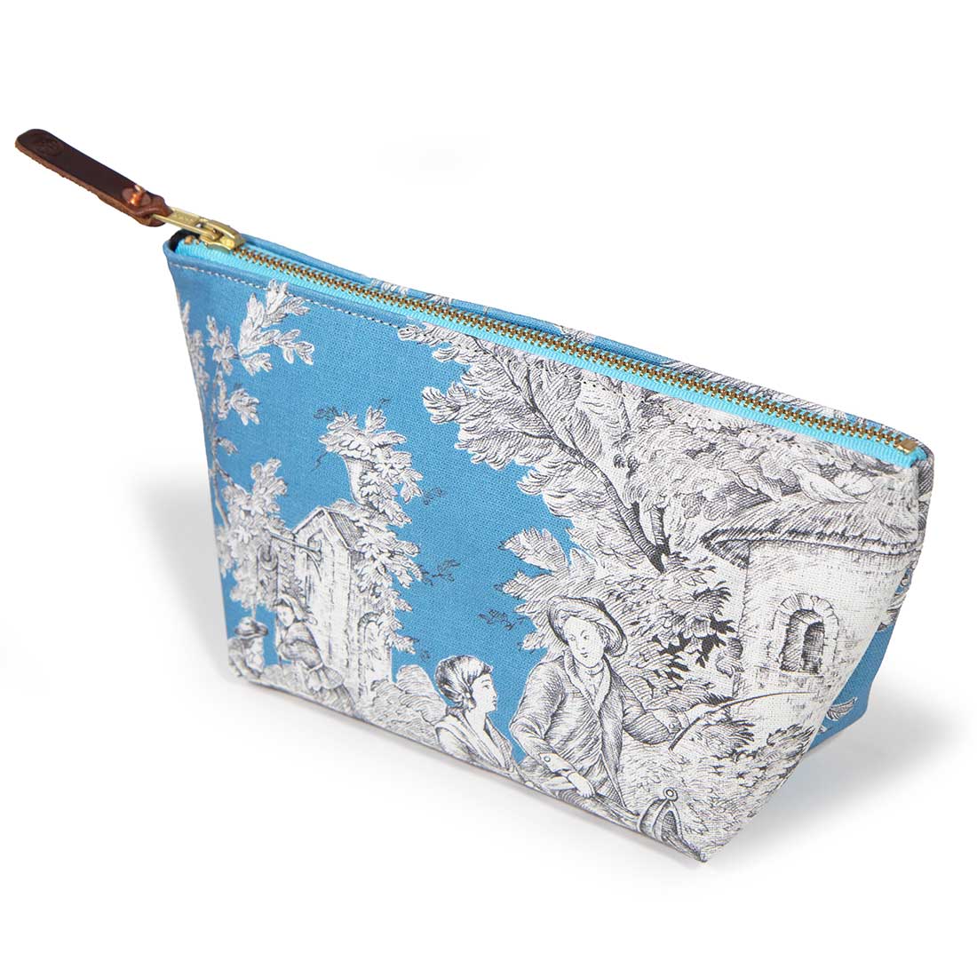 Vintage Cerulean Toile Travel Clutch