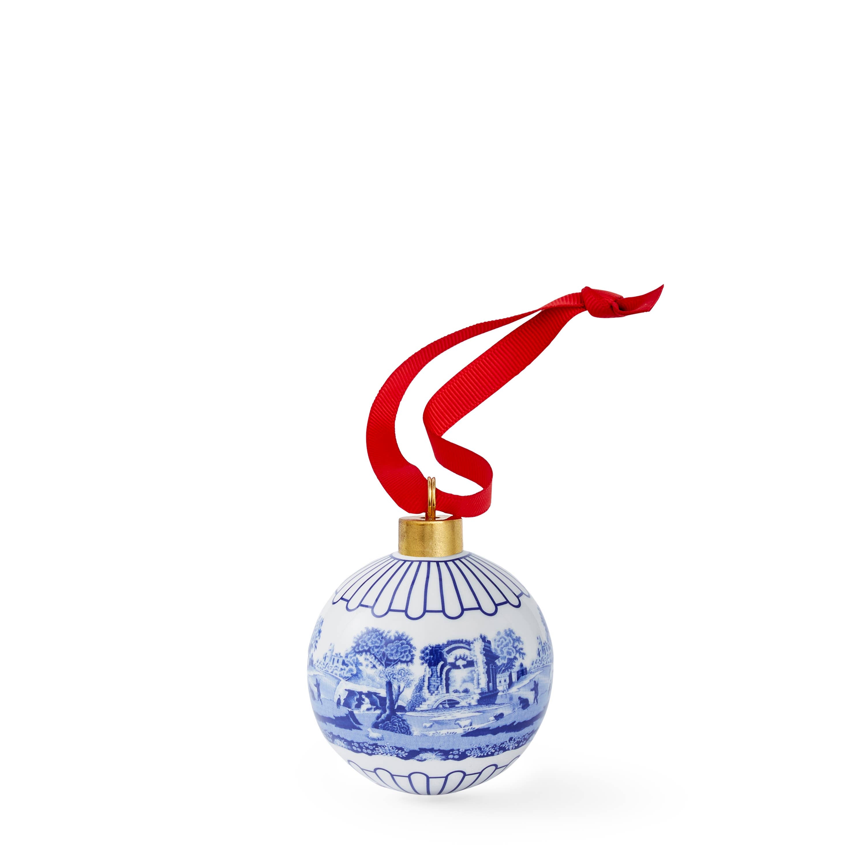 Blue Italian Full Scene Bauble - Spode