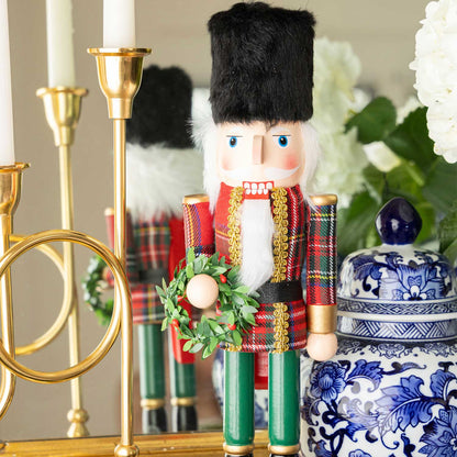 Plaid Uniformed Nutcracker, 15in