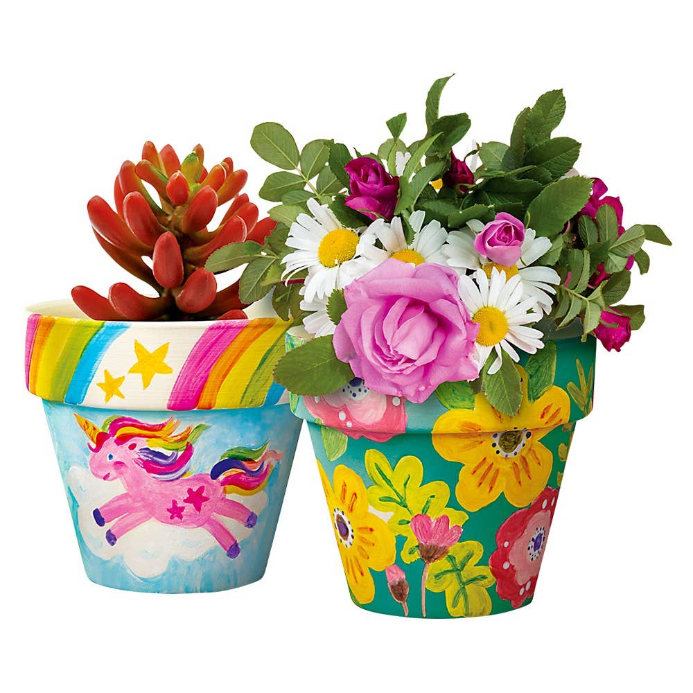 Paint Your Own Terracotta Flower Pots - KidzMaker