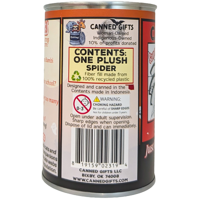 Canned Halloween Spider, Foil Lid
