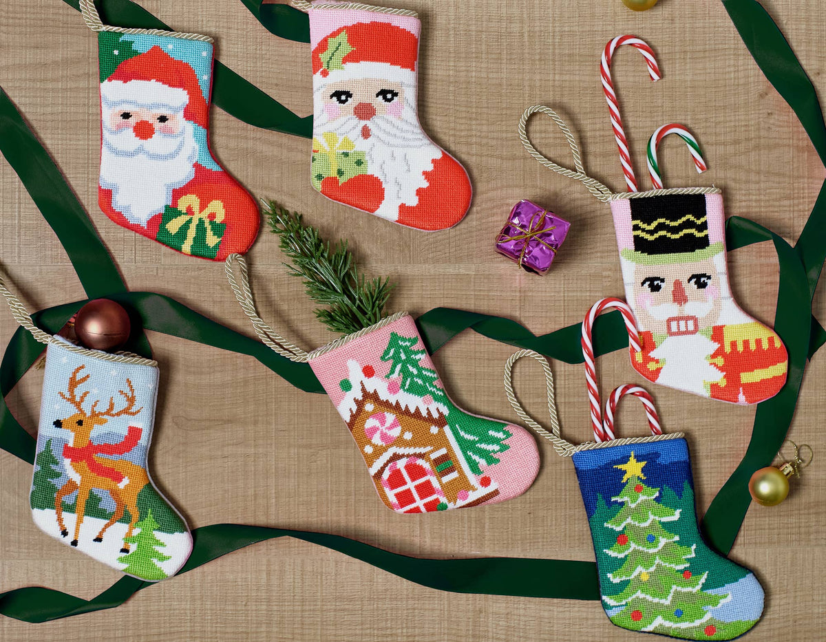 Gingerbread House Embroidered Mini Stocking