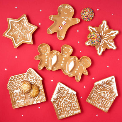 Gingerbread Star Ceramic Plate - Godinger (5.6in x 6.5in)