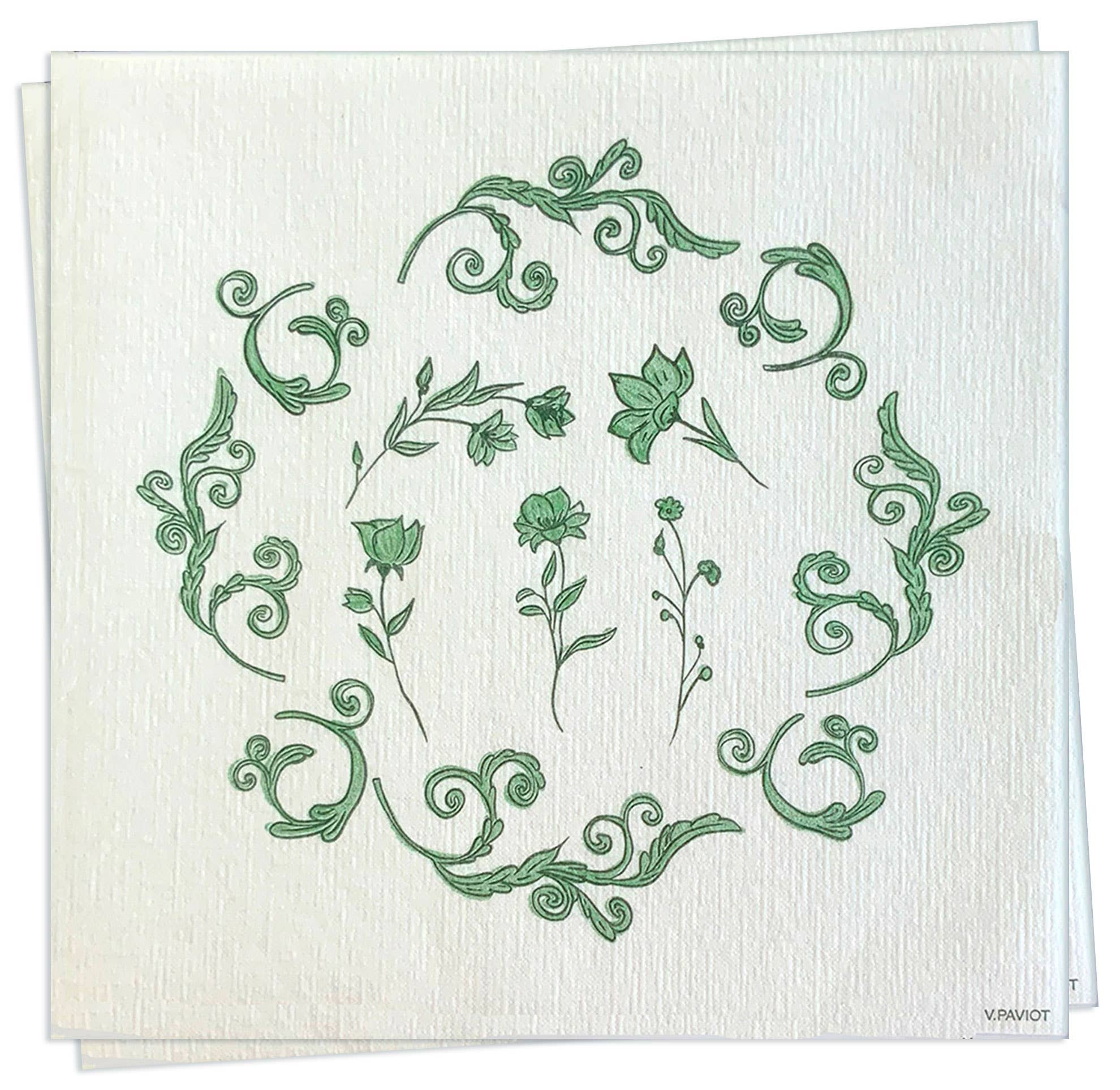 Régence Vert  Dinner Napkin - Françoise Paviot