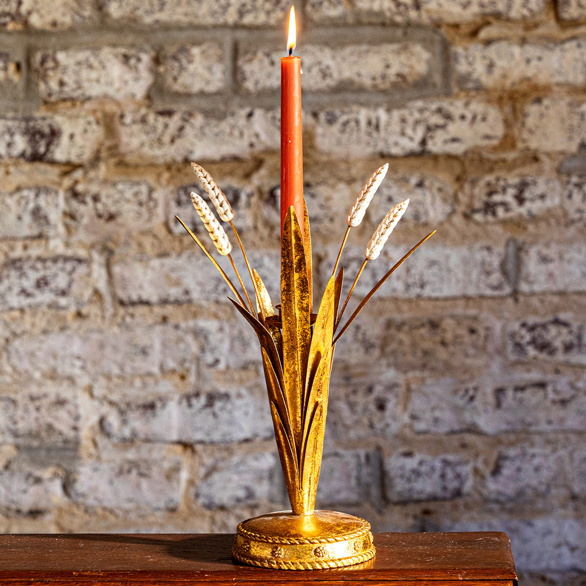 Forest Walk Wheat Candlestick, Gold - Juliska (13in)