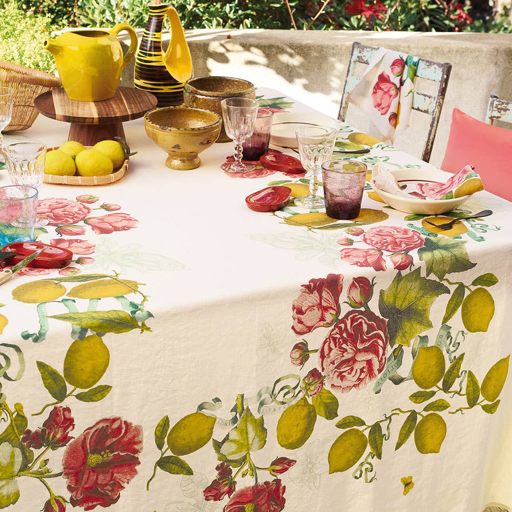 Tablecloth Citrons De Menton Romance - Garnier Thiebaut (61in sq)