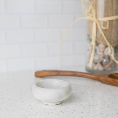 Pinch Bowl, Natural White Marble (1oz)