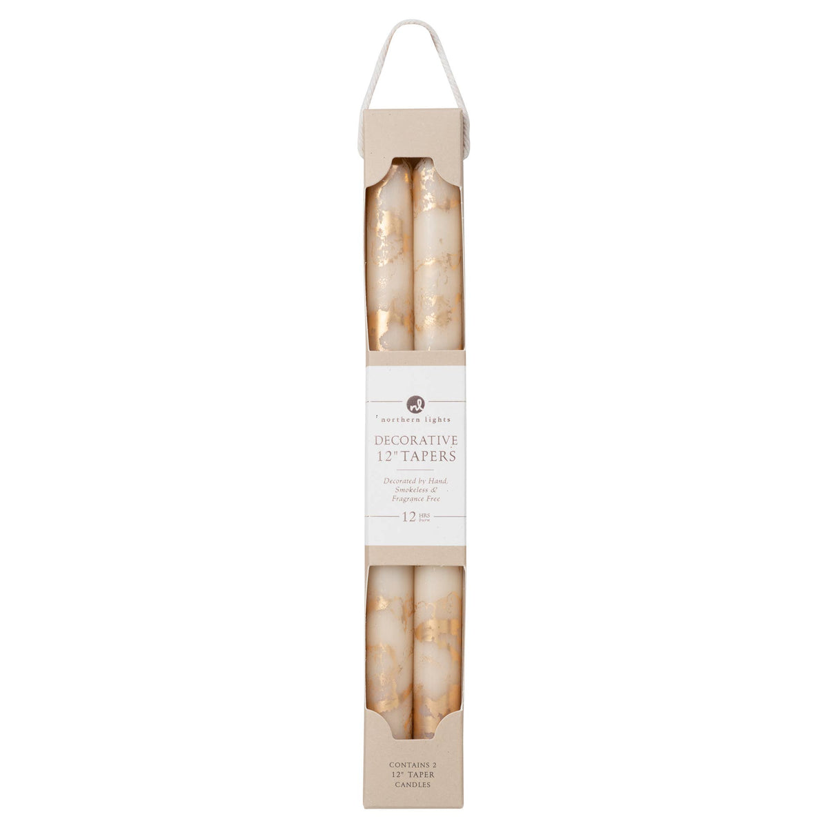 Taper Candles, Bordeaux with Gold - 12in (2 tapers)