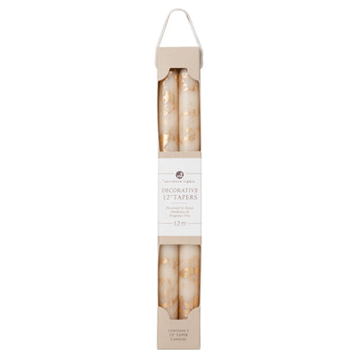 Taper Candles, Bordeaux with Gold - 12in (2 tapers)