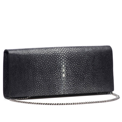 Cleo Shagreen Clutch, Coffee