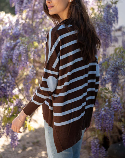 Amour Sweater, Chocolate & Icing Blue (One Size)