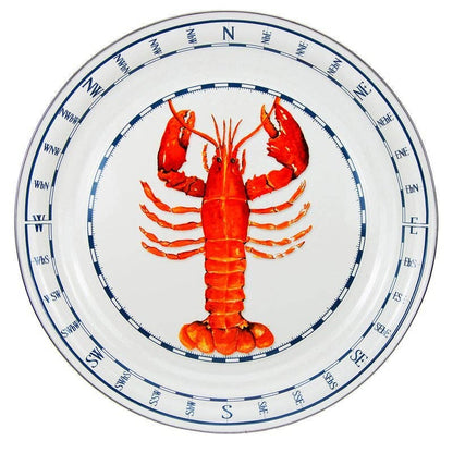 Large Tray, Lobster - Golden Rabbit Enamelware (20in dia)