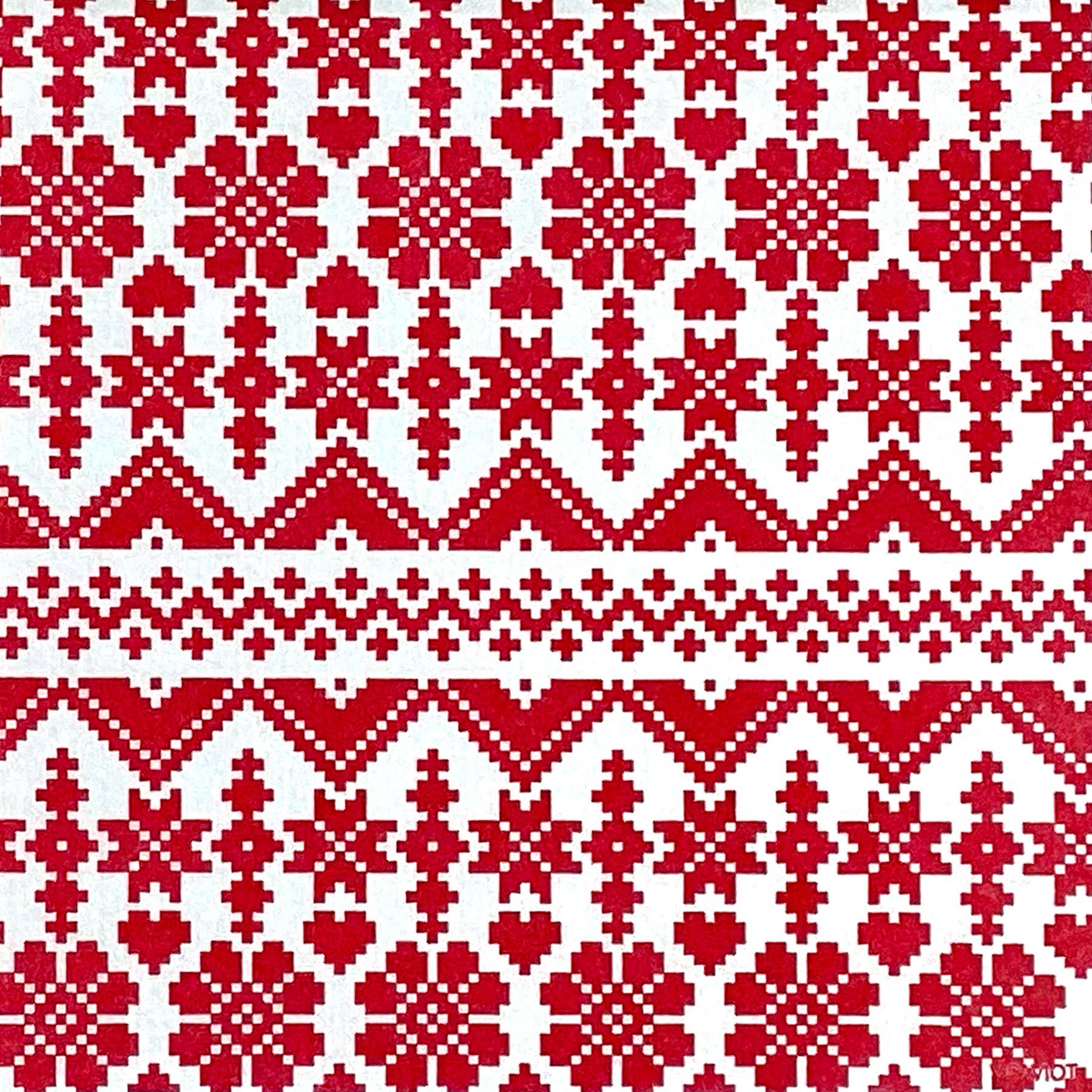 Jacquard Rouge Cocktail Napkin - Françoise Paviot