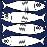 Cocktail Napkin, Fish  - Françoise Paviot (20 count, 5in sq)