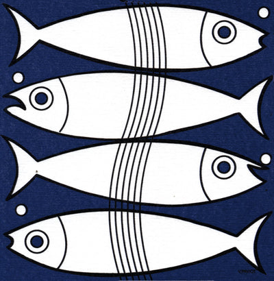Dinner Napkin, Fish - Françoise Paviot (20 count, 8in sq)