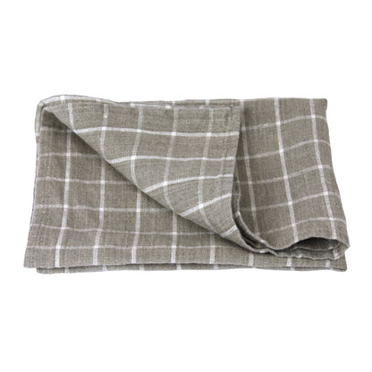 Natural Striped Linen Hand Towel, Stonewashed