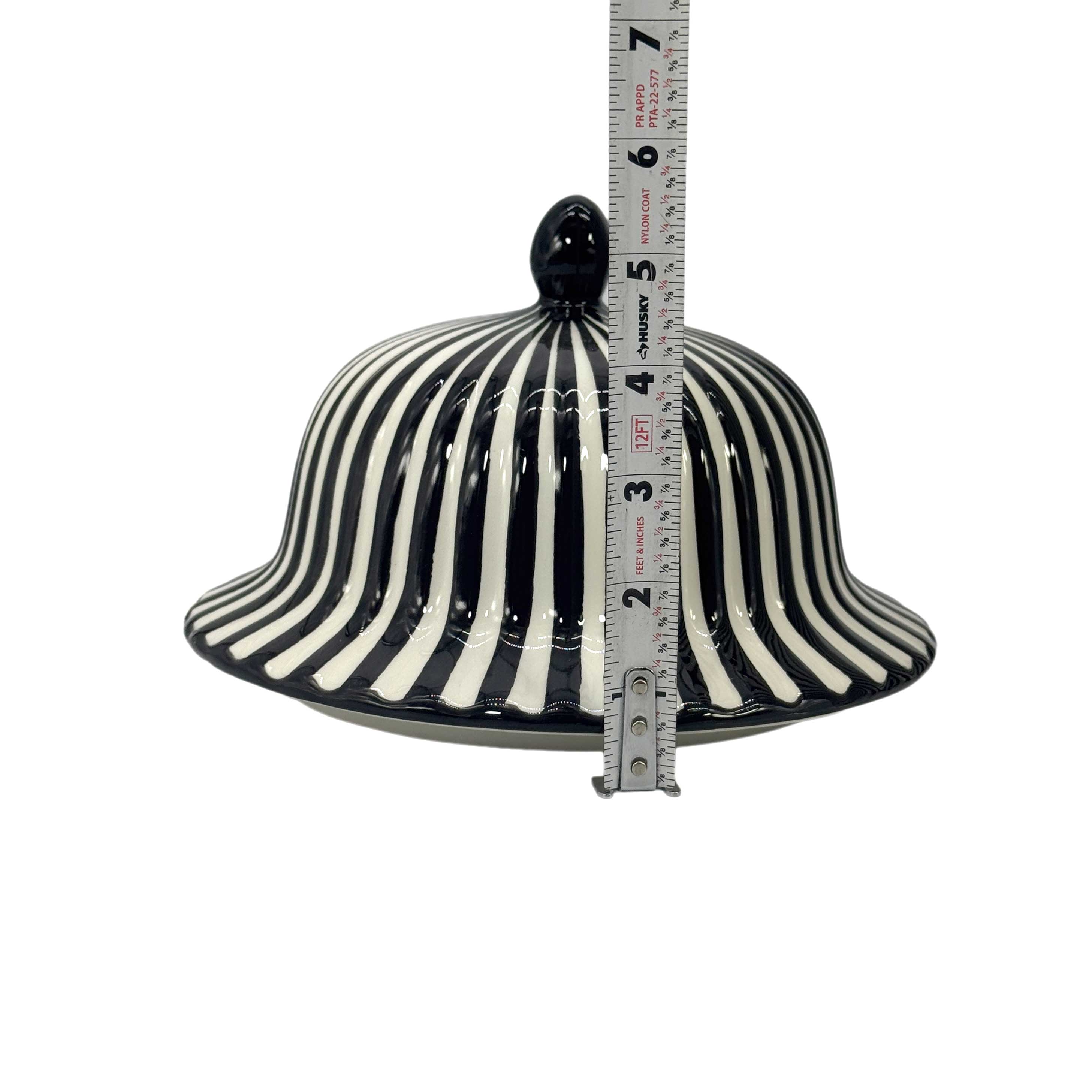 Black & White Candy Cane Striped Ceramic Vase, 18in