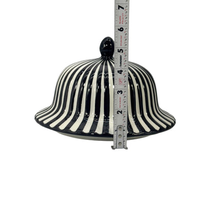 Black & White Candy Cane Striped Ceramic Vase, 18in